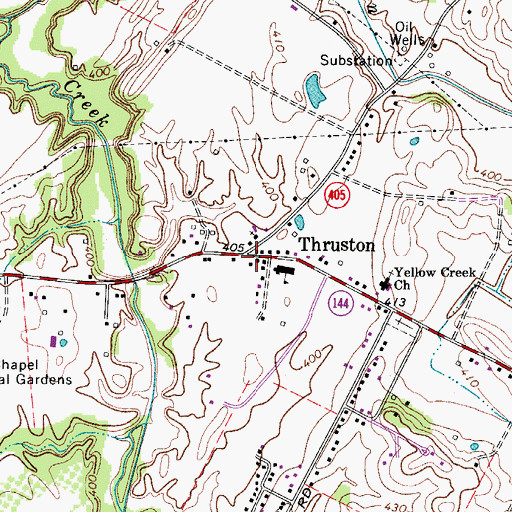 Topographic Map of Thruston, KY