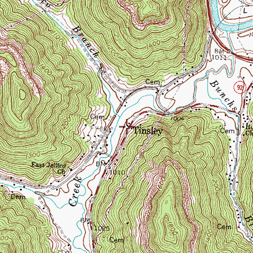 Topographic Map of Timsley, KY