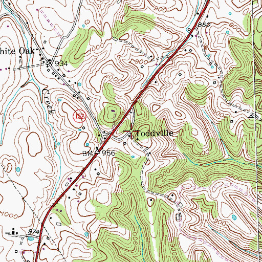 Topographic Map of Toddville, KY