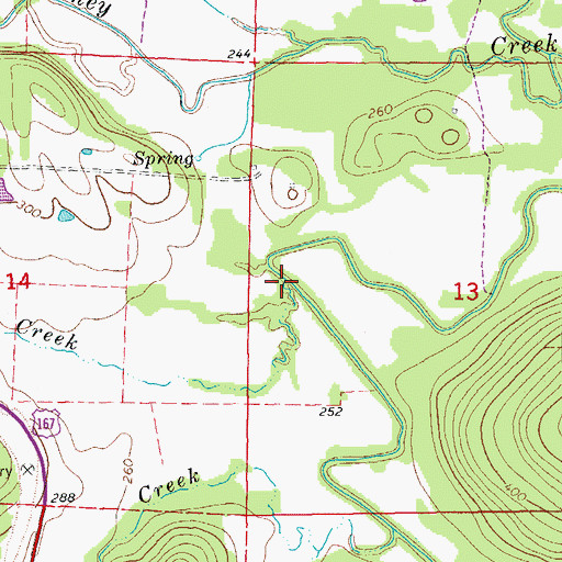 Topographic Map of Kyler Creek, AR