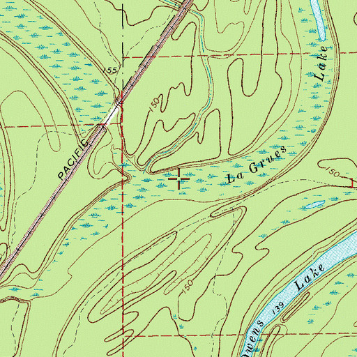 Topographic Map of La Grues Lake, AR