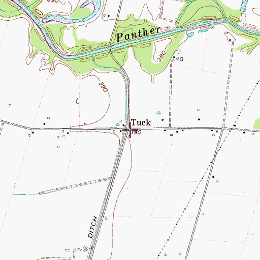 Topographic Map of Tuck, KY