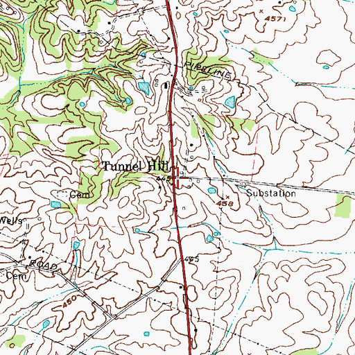 Topographic Map of Tunnel Hill, KY