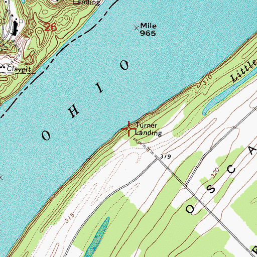 Topographic Map of Turner Landing, KY