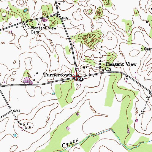 Topographic Map of Turnertown, KY