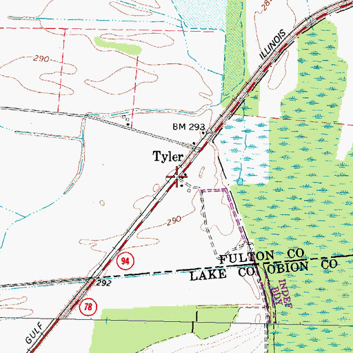 Topographic Map of Tyler, KY