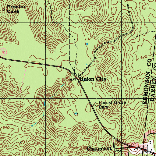 Topographic Map of Union City, KY