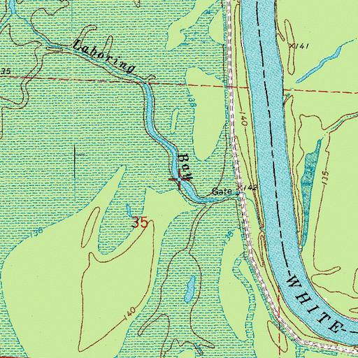 Topographic Map of Laboring Bay, AR