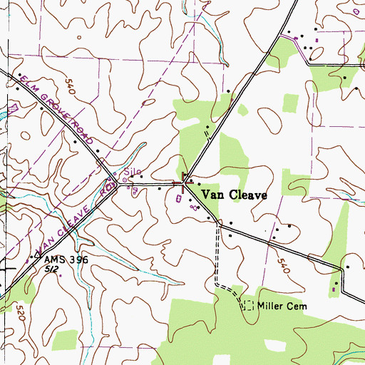 Topographic Map of Van Cleave, KY