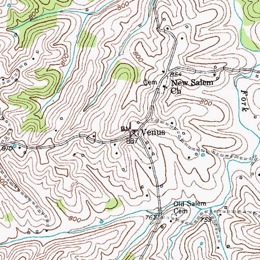 Topographic Map of Venus, KY