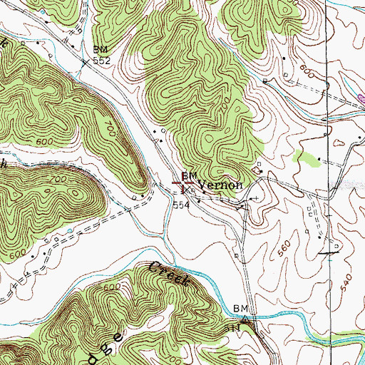 Topographic Map of Vernon, KY