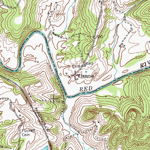 Topographic Map of Vianna, KY