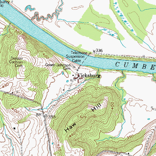 Topographic Map of Vicksburg, KY