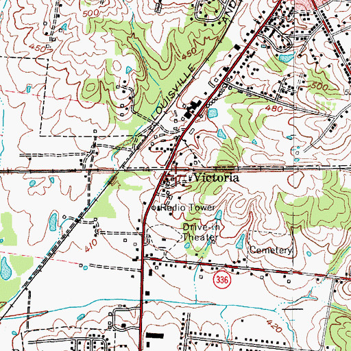 Topographic Map of Victoria, KY