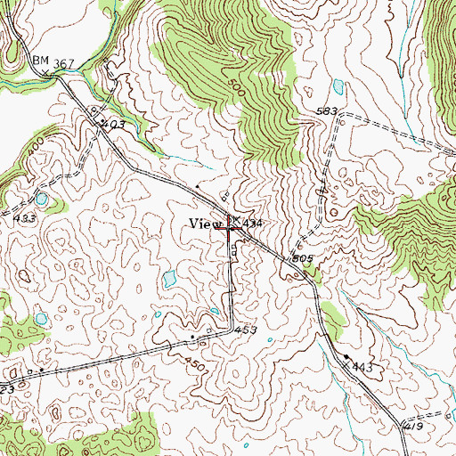 Topographic Map of View, KY