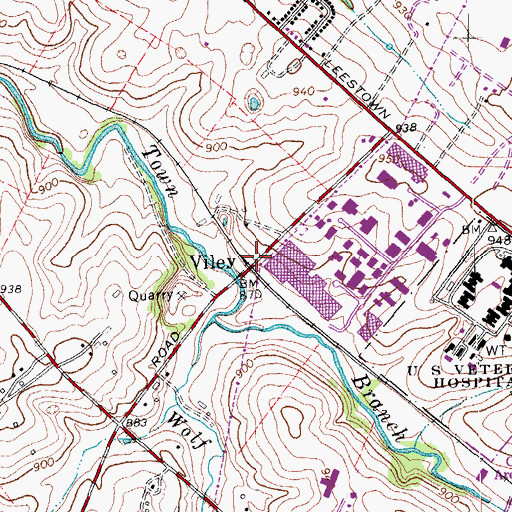 Topographic Map of Viley, KY