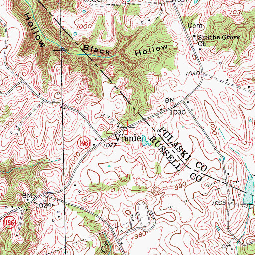 Topographic Map of Vinnie, KY