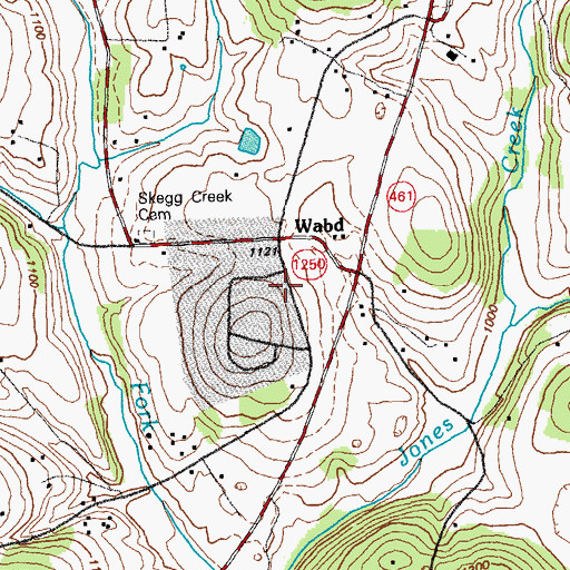 Topographic Map of Wabd, KY