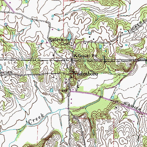 Topographic Map of Wadesboro, KY