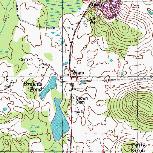 Topographic Map of Wago, KY