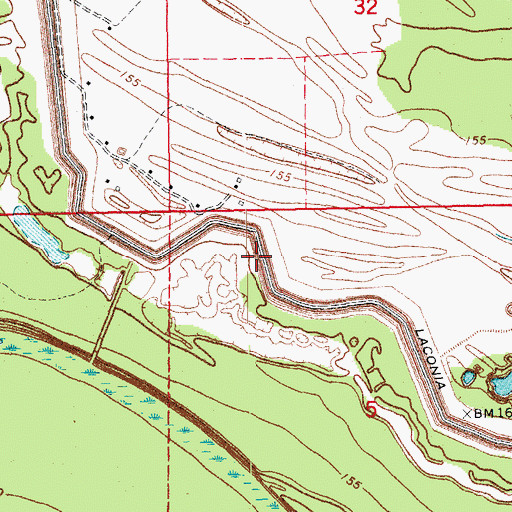 Topographic Map of Laconia Circle Levee, AR