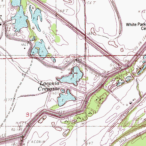 Topographic Map of Laconia Crevasse, AR
