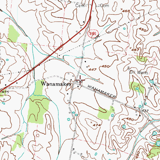 Topographic Map of Wanamaker, KY