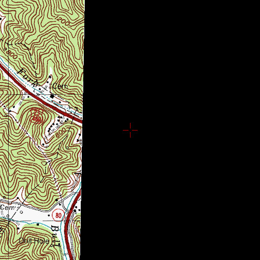 Topographic Map of Watergap, KY