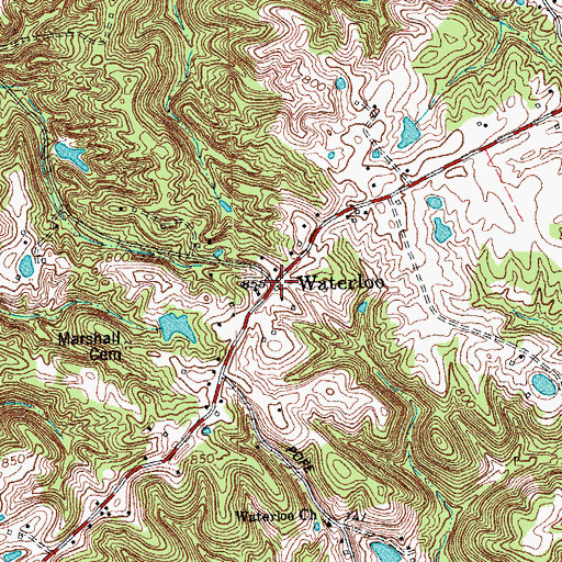Topographic Map of Waterloo, KY