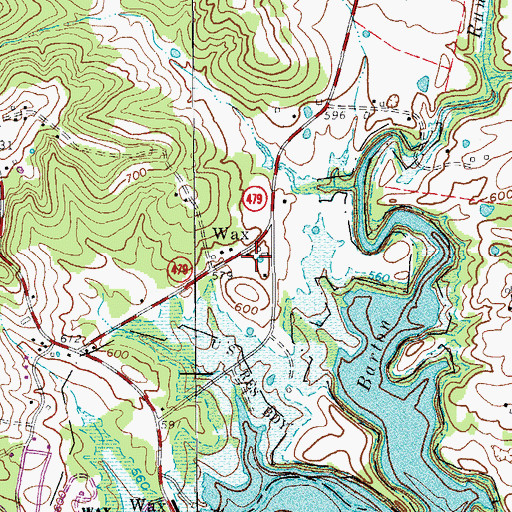 Topographic Map of Wax, KY