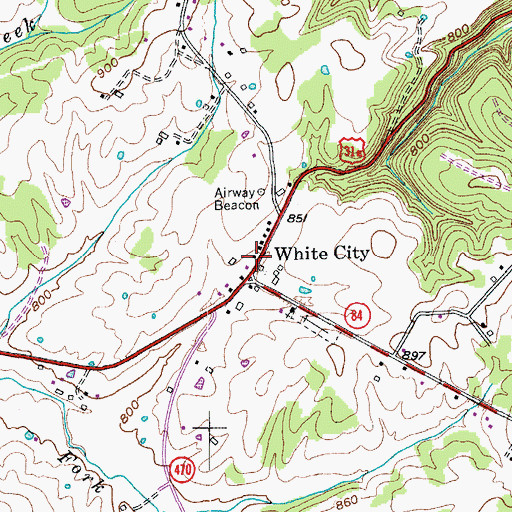 Topographic Map of White City (historical), KY
