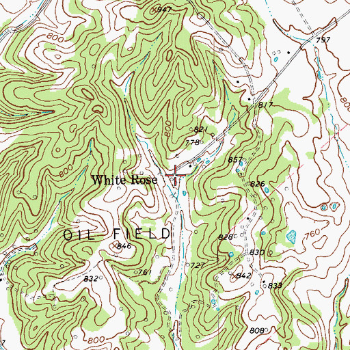 Topographic Map of White Rose, KY