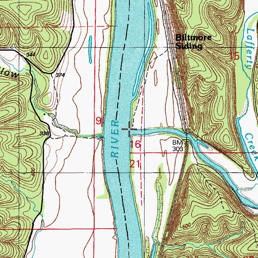 Topographic Map of Lafferty Creek, AR