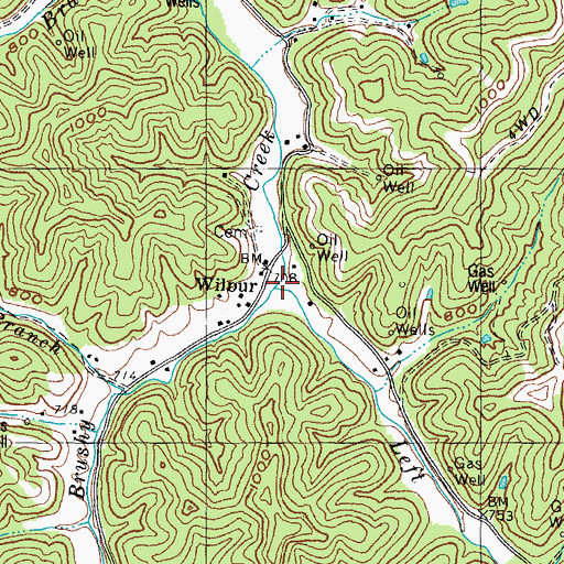 Topographic Map of Wilbur, KY