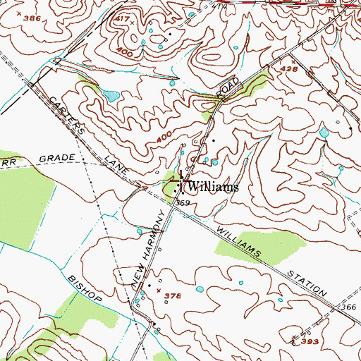 Topographic Map of Williams, KY