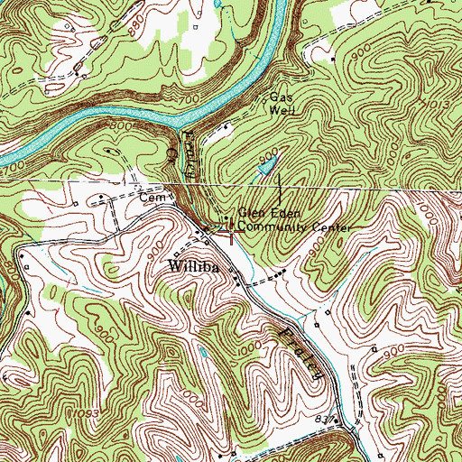 Topographic Map of Williba, KY