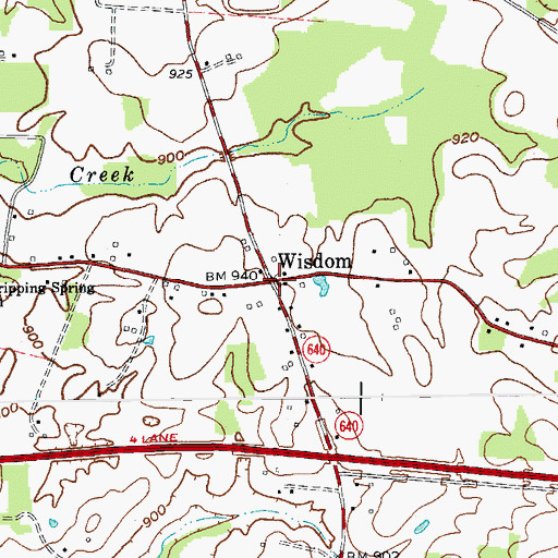 Topographic Map of Wisdom, KY
