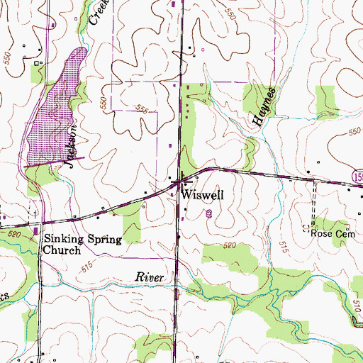 Topographic Map of Wiswell, KY