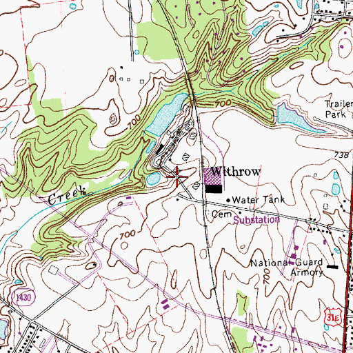 Topographic Map of Withrow, KY