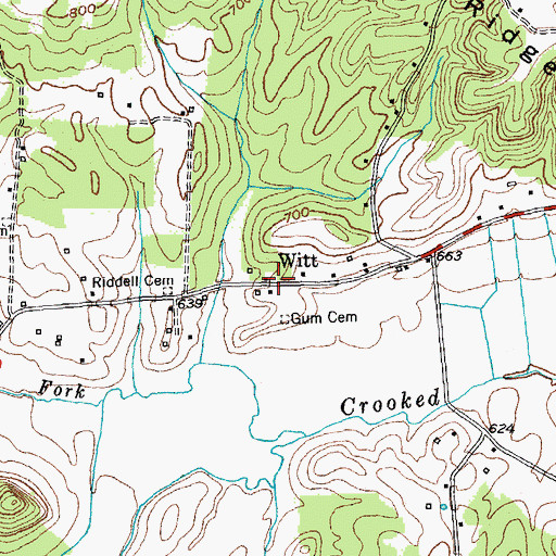 Topographic Map of Witt, KY