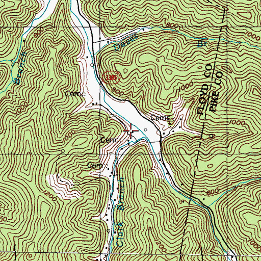 Topographic Map of Wonder, KY