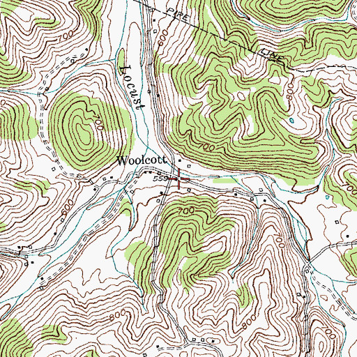 Topographic Map of Woolcott, KY