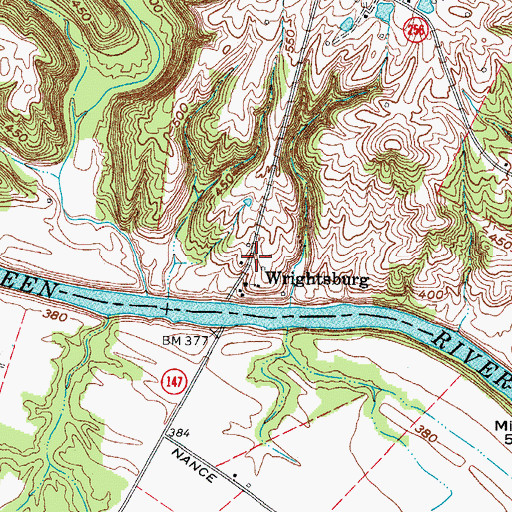 Topographic Map of Wrightsburg, KY