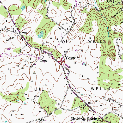 Topographic Map of Yesse, KY