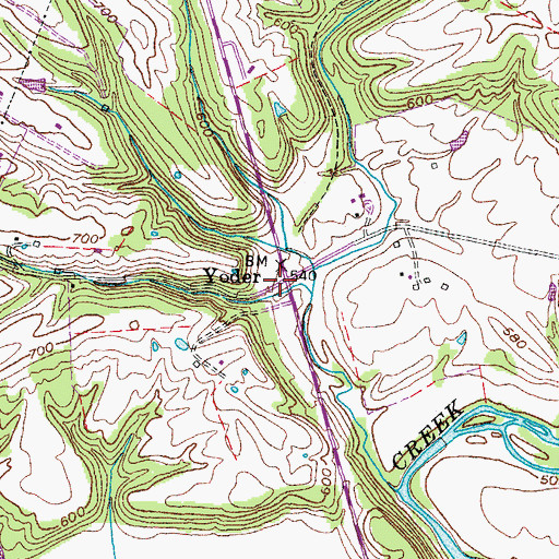 Topographic Map of Yoder, KY