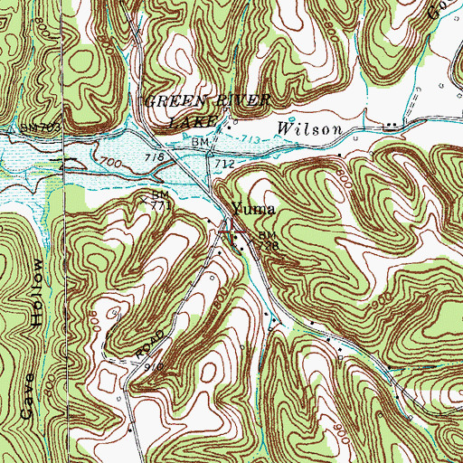 Topographic Map of Yuma, KY
