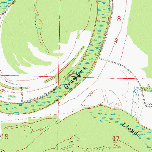 Topographic Map of Lake Grampus, AR