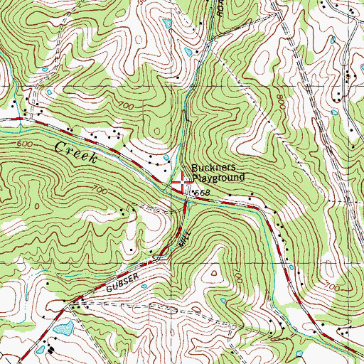 Topographic Map of Buckler's Playground (historical), KY