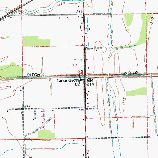Topographic Map of Lake Grove Church, AR