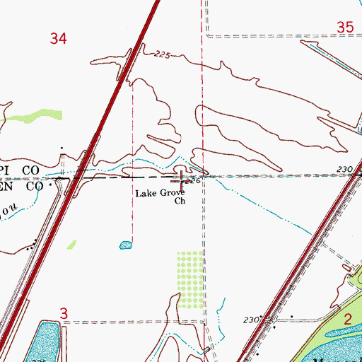 Topographic Map of Lake Grove Church, AR